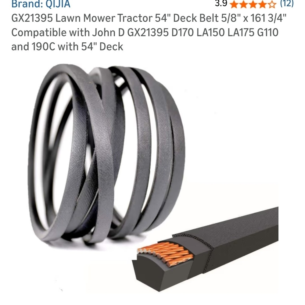 Lawn Mower Tractor Deck Belt